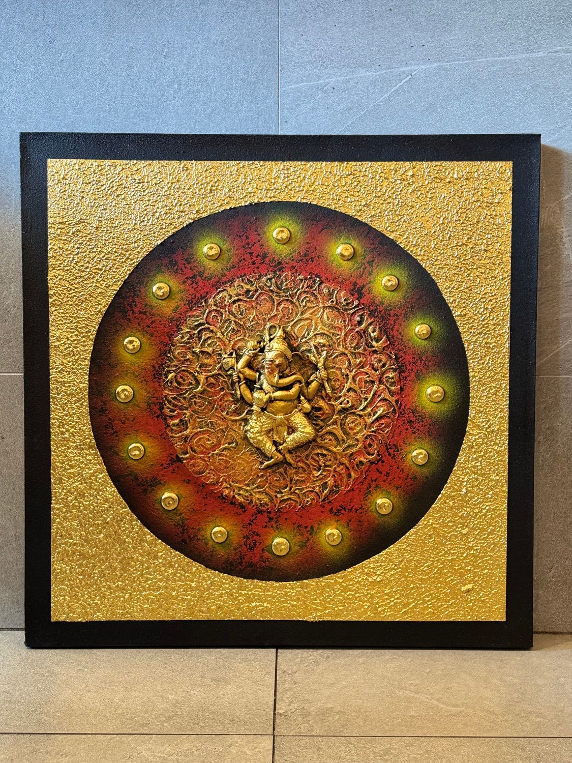 Lord Ganesh, 3D Acrylic on Canvas Painting G2