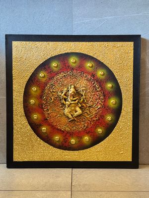 Lord Ganesh, 3D Acrylic on Canvas Painting G2