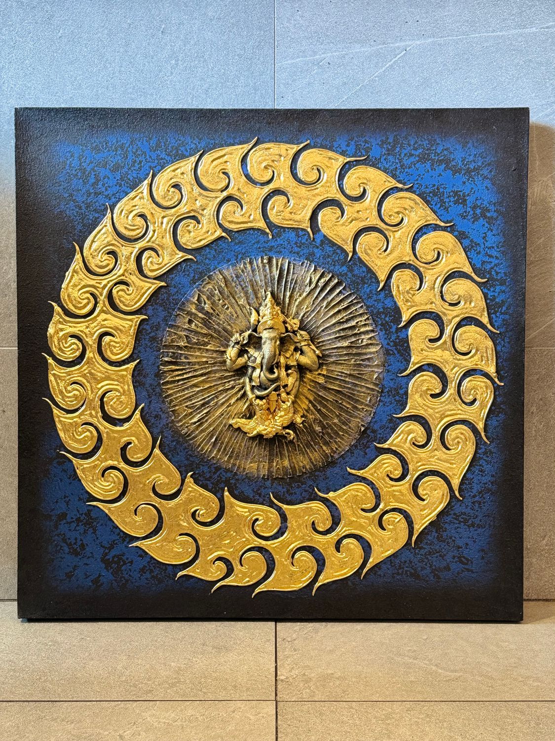 Lord Ganesh, 3D Acrylic on Canvas Painting G1