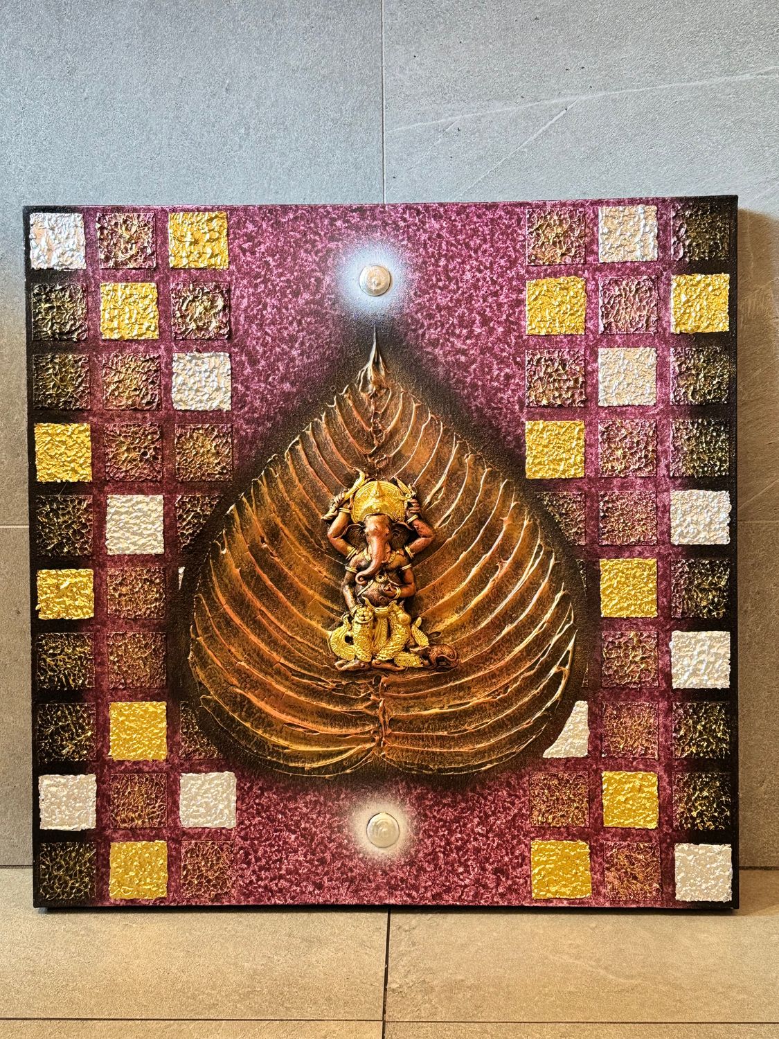 Lord Ganesh, 3D Acrylic on Canvas Painting G3