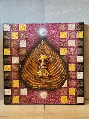 Lord Ganesh, 3D Acrylic on Canvas Painting G3