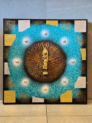 Golden Buddha, 3D Acrylic on Canvas Painting B3