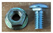 M6.3 x 12mm - Carriage Nuts and Bolts - Zinc - Panel bolt - Set
