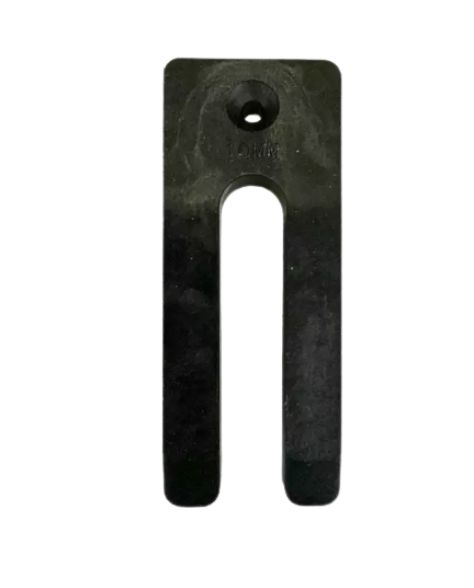 Plastic Horseshoe Window Packer - Black - 10mm x 36mm x 75mm with Countersunk Hole