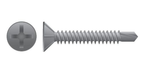 Galvanised Countersunk - Coarse - Self Drilling Screws - 8g - 18 x 30mm