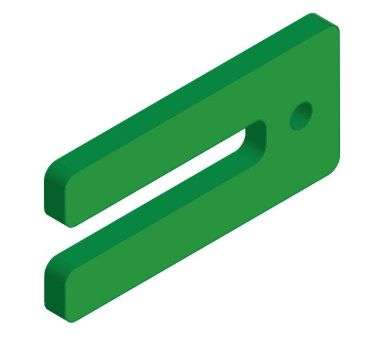 Plastic Horseshoe Window Packer - Green - 3.2mm x 36mm x 75mm with Countersunk Hole