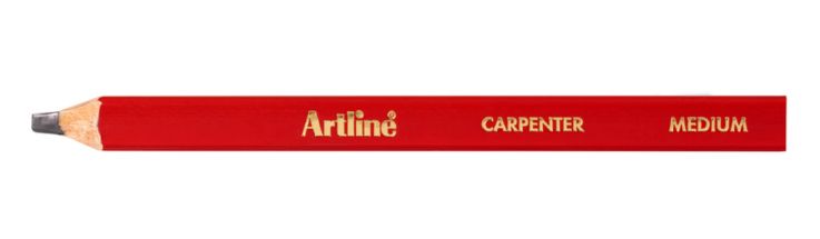 Carpenter Pencil - Medium Red - Black Edge