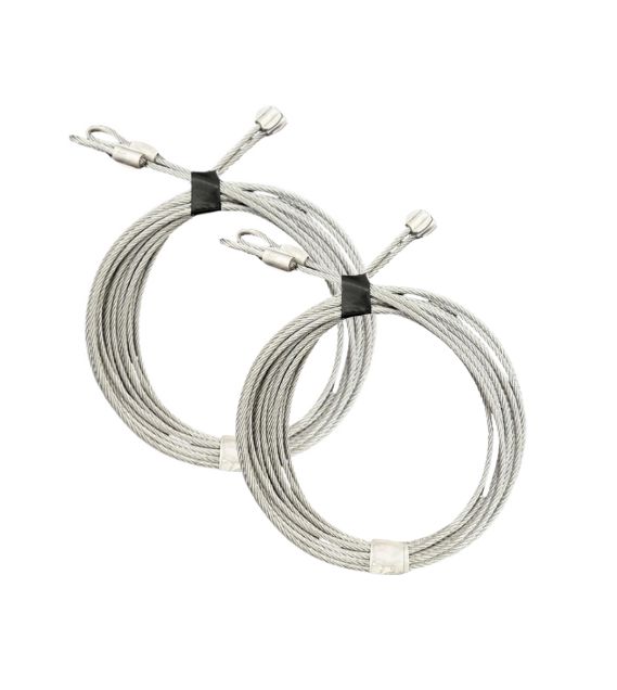 Galvanised Lifting Cable - 3mm (1/8&quot;) - 19 x 7 - 2650mm Length - PAIR