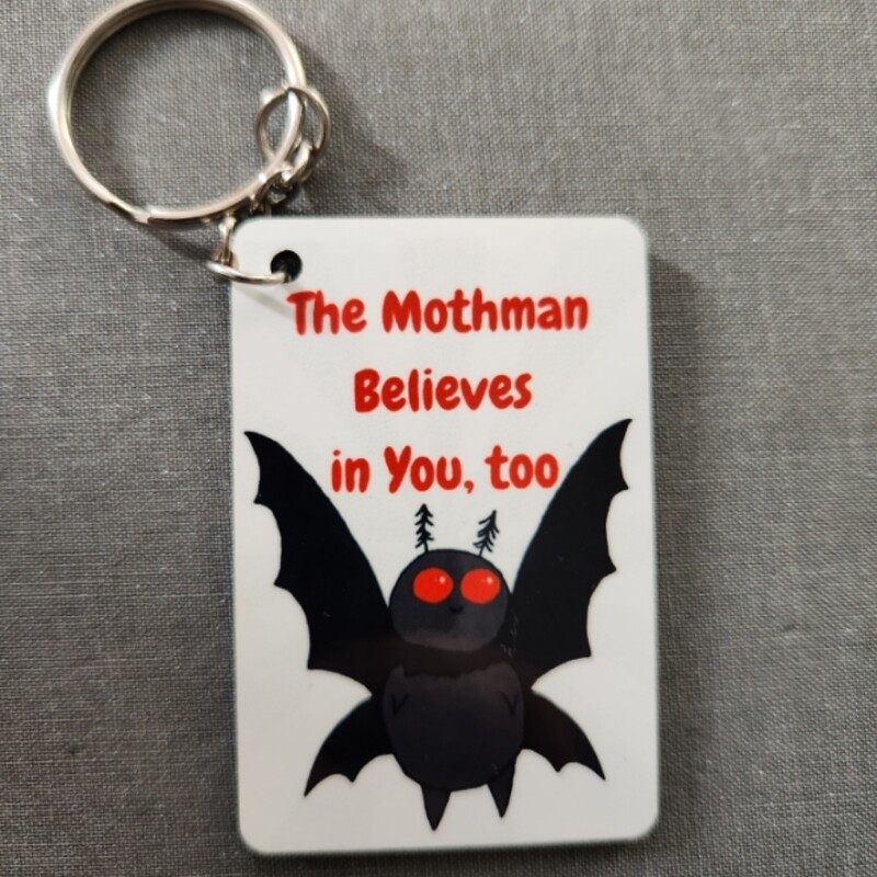 Mothman Believes In You Keychain