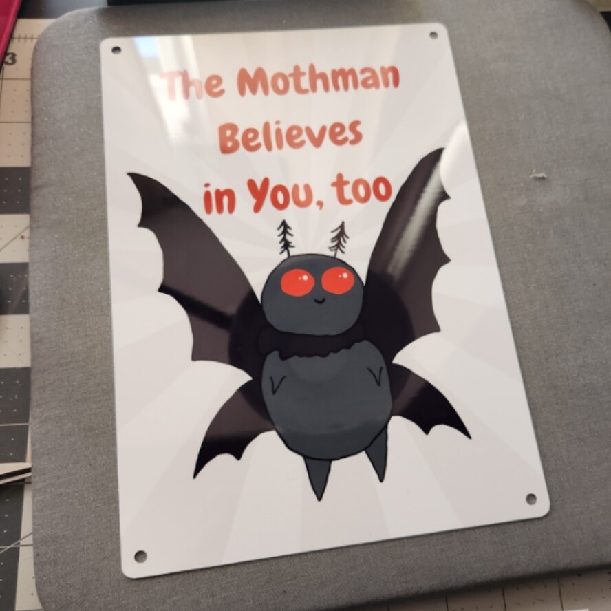 Mothman Metal Sign