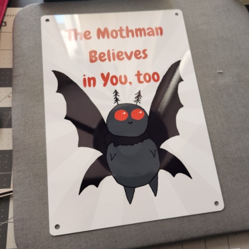 Mothman Metal Sign