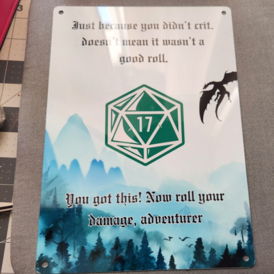 D20 Metal Sign