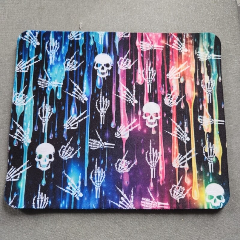 Rainbow Skellie Hands Mouse pad