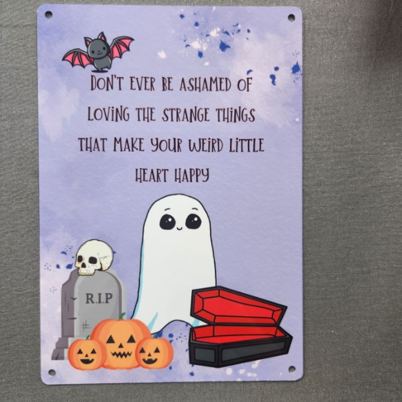Weird Little Ghost Metal Sign