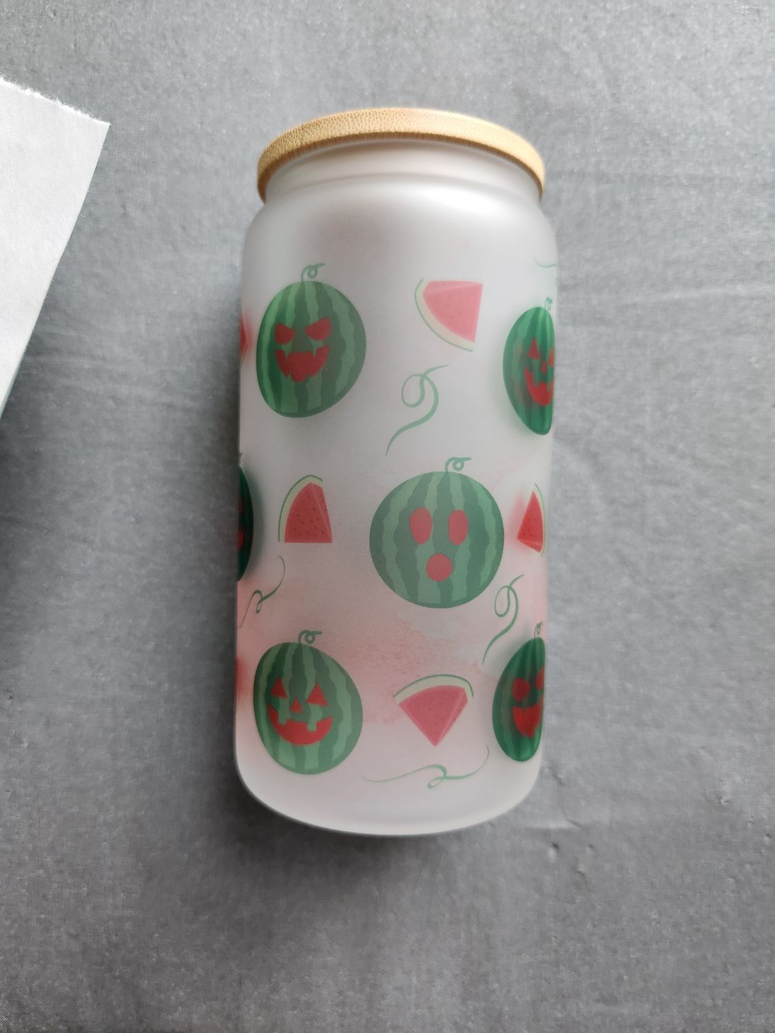 Watermelon Jack o lanterns Glass Can Tumbler