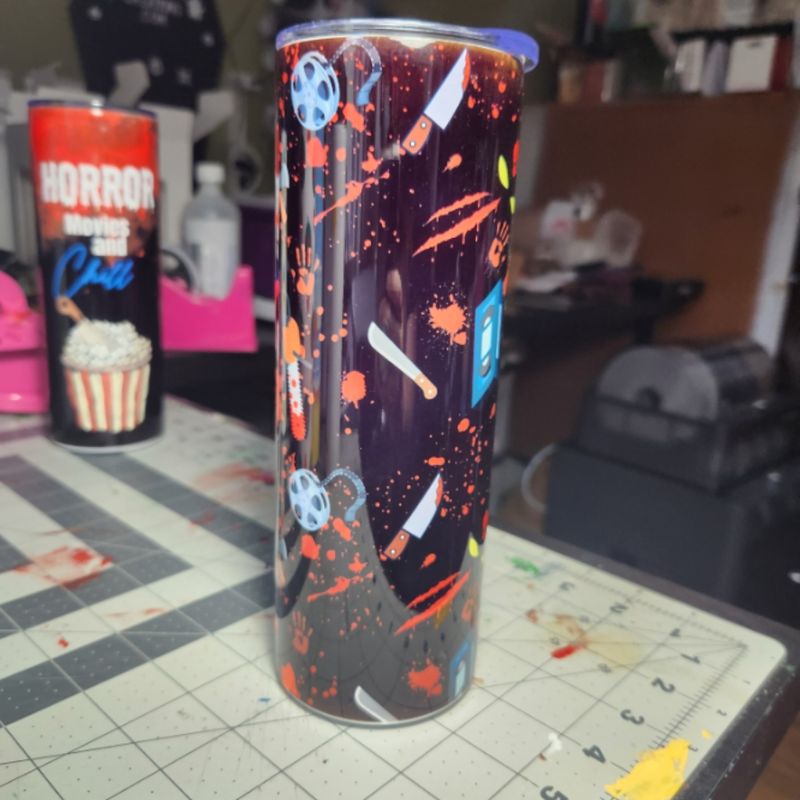 Horror Movies Pattern Black Tumbler