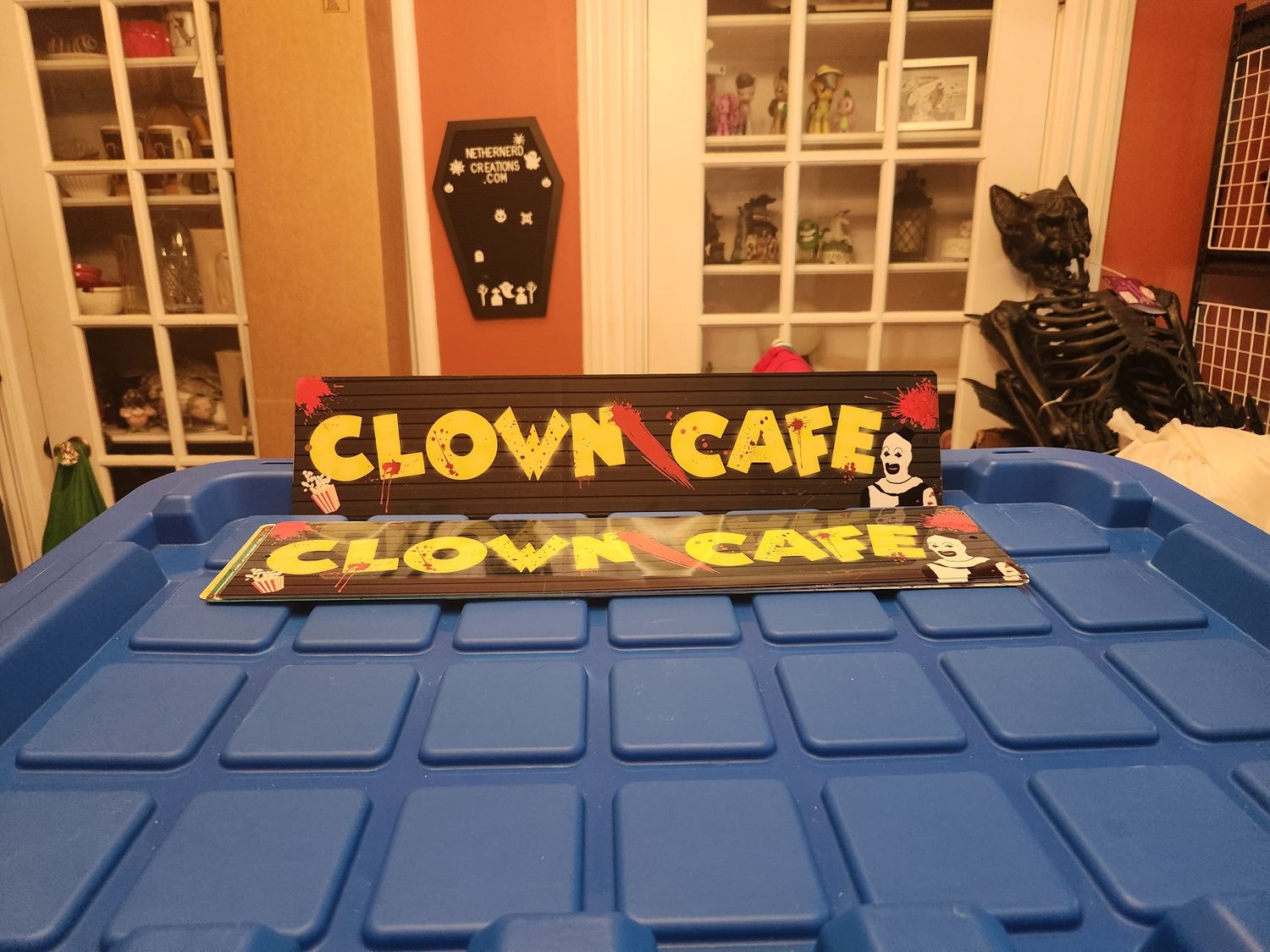Clown Cafe- Metal Street sign