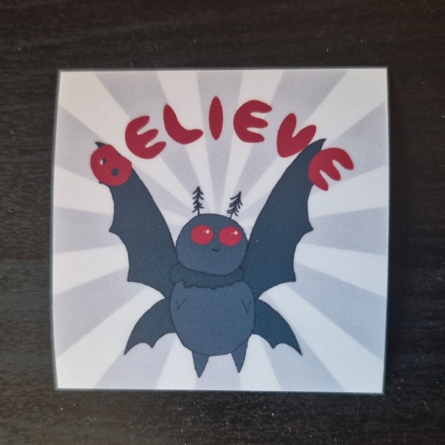 Mothman Square Believe Sticker