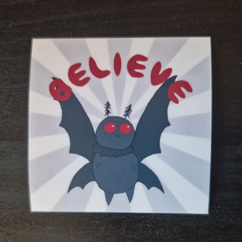 Mothman Square Believe Sticker