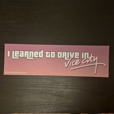I Learned to Drive in VC Bumper Sticker