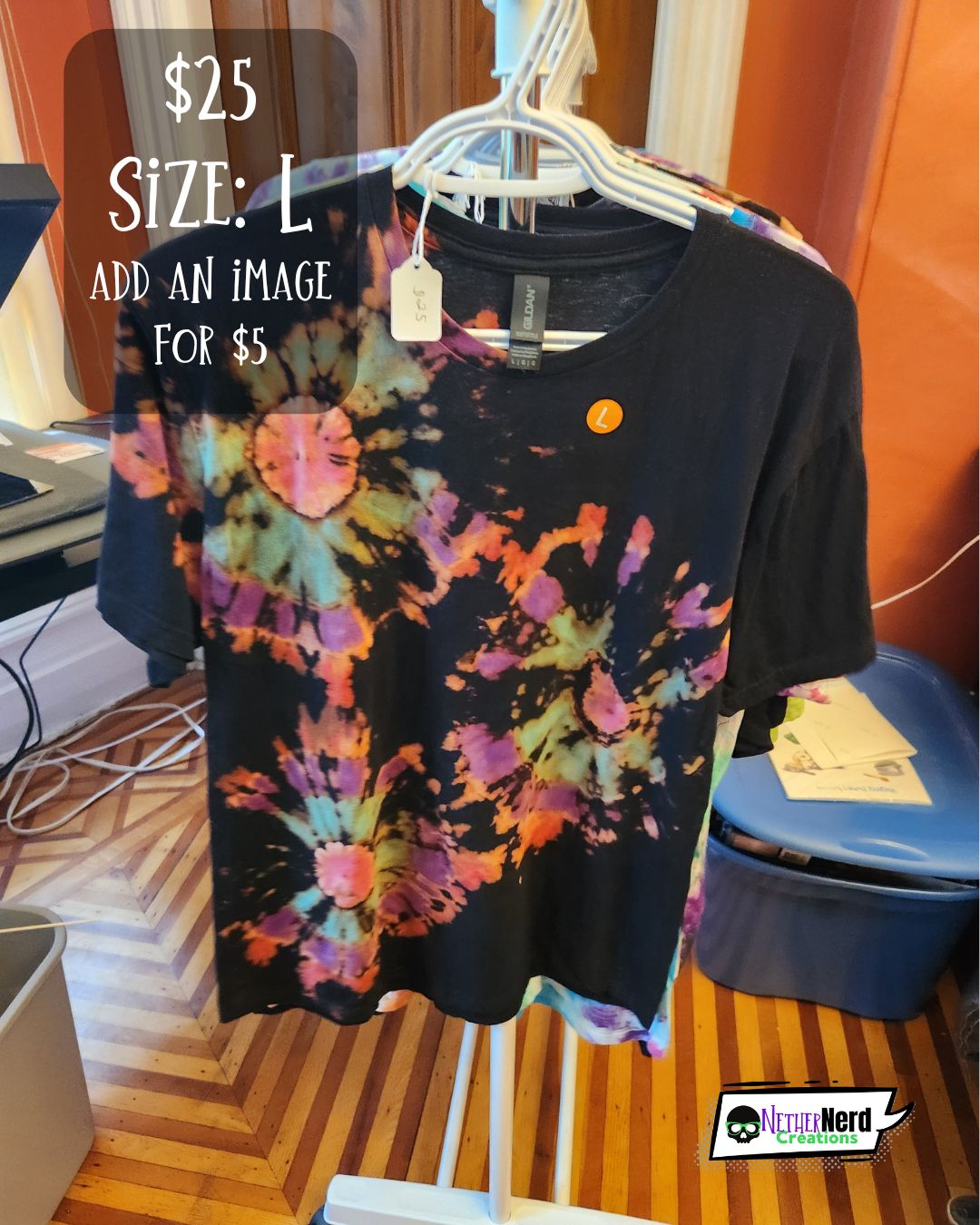 Pre-Made Reverse Colour Tie Dye T-shirts