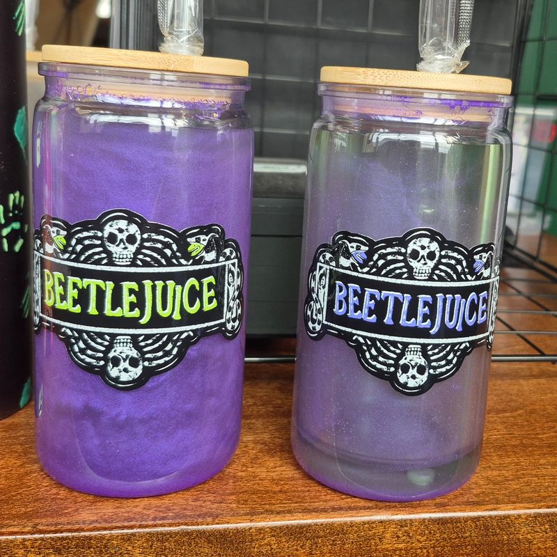 Beetlejuice Snowglobe Can Tumbler