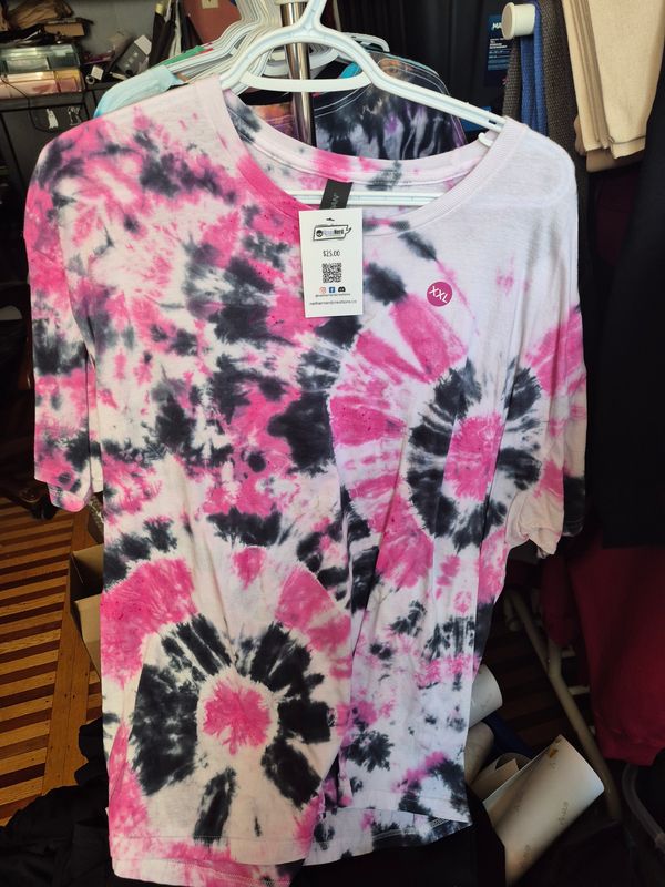 Pink &amp; Black Tie Dye Shirt