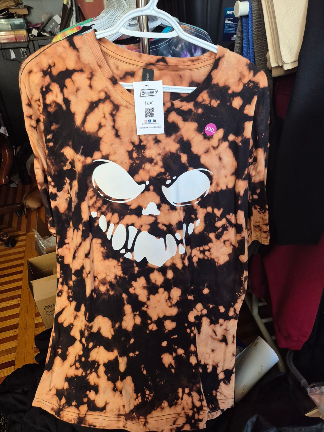 Reverse Tie Dye Glowing Face Shirt