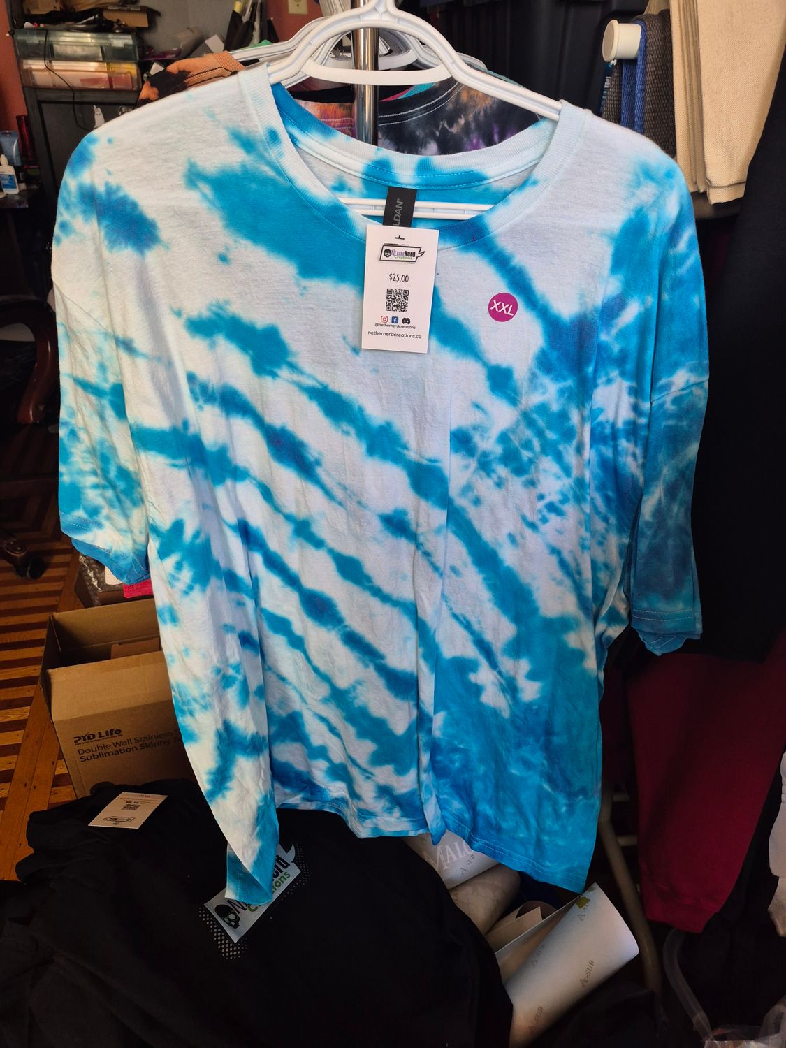 Turquoise Tie Dye Fanfold  Shirt