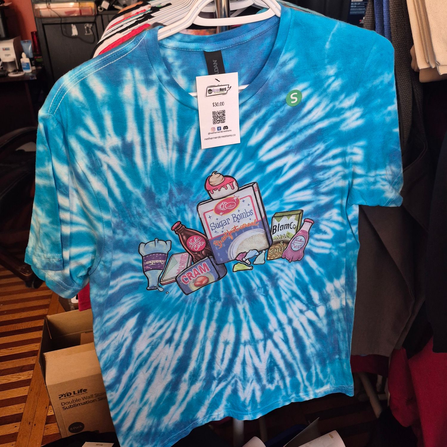 Blue Turquoise Tie Dye Wasteland Snaccs Shirt