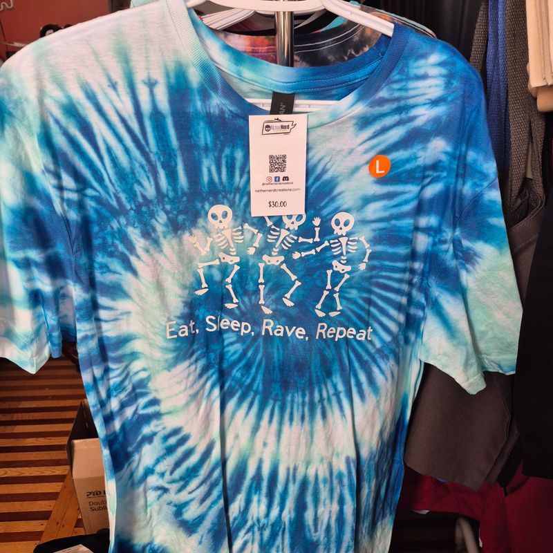 Eat Sleep Rave Mint And Blue Tie Dye