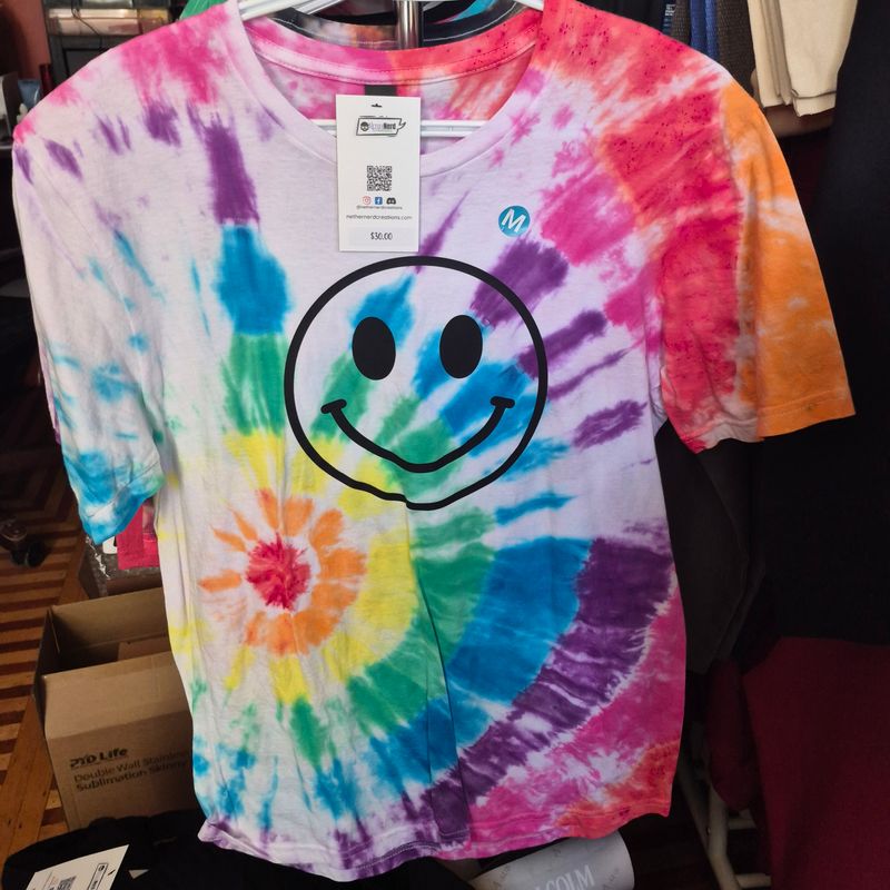 Rainbow Tie Dye Happy Face Shirt
