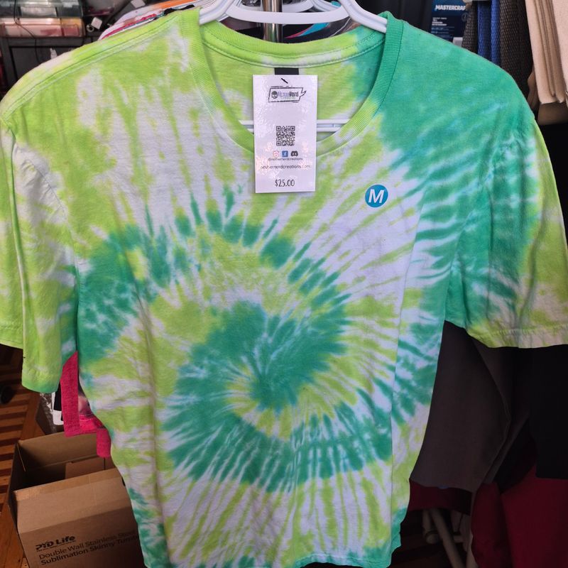 Green Lime Swirl Tie Dye Shirt