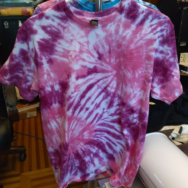 Pink and Plum Double Swirl Tie Dye Shirt