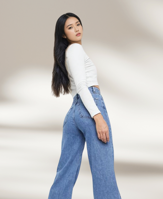 Wide Leg Jeans - PDF Sewing Pattern (Includes Plus Sizes)