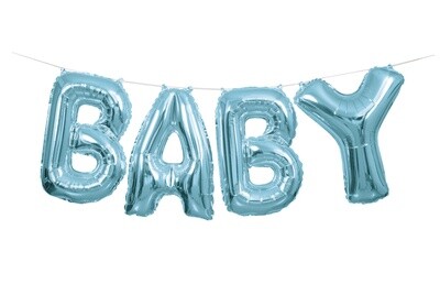 Blue &#39;BABY&#39; Air Fill Only Balloon Banner