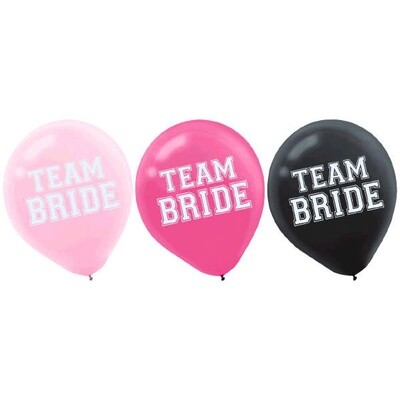 Team Bride Latex Balloon 12&quot; 15pk