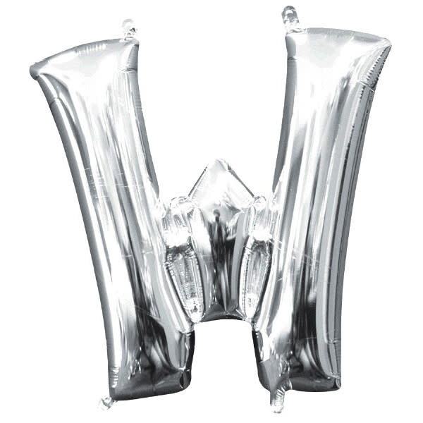 Silver Letter W Balloon (16&quot; Air Filled)