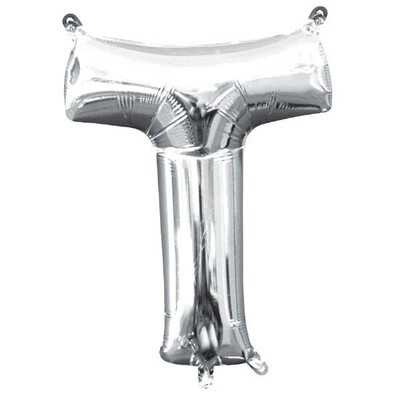 Silver Letter T Balloon (16" Air Filled) Silver Letter T Balloon (16" Air Filled)