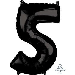 Black Number 5 Shaped Foil Balloon 33" Black Number 5 Shaped Foil Balloon 33"