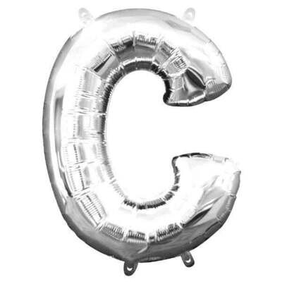 Silver Letter C Balloon (16&quot; Air Filled)