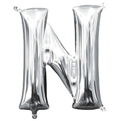 Silver Letter N Balloon (16" Air Filled) Silver Letter N Balloon (16" Air Filled)