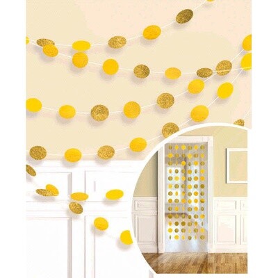 Glitter Sunshine Yellow Polka Dot String Decorations