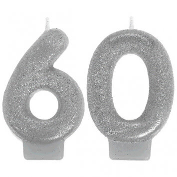 60th Birthday Silver Candle