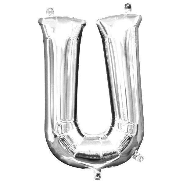 Silver Letter U Balloon (16&quot; Air Filled)