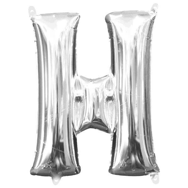 Silver Letter H Balloon (16&quot; Air Filled)