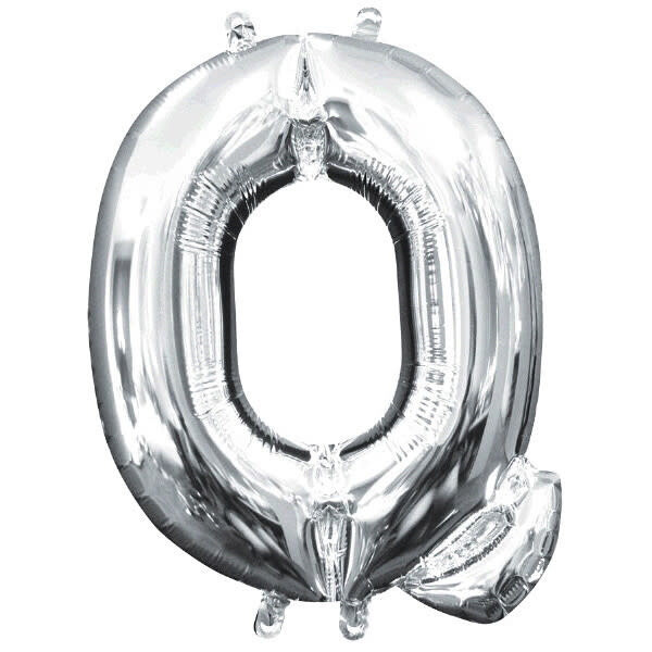 Silver Letter Q Balloon (16&quot; Air Fill)
