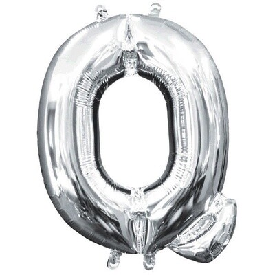 Silver Letter Q Balloon (16" Air Fill) Silver Letter Q Balloon (16" Air Fill)