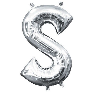 Silver Letter S Balloon (16&quot; Air Filled)