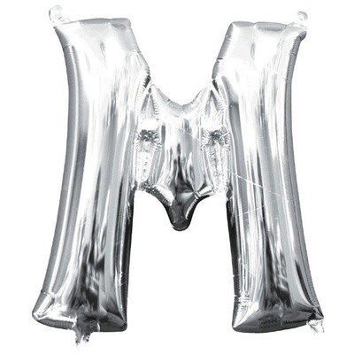 Silver Letter M Balloon (16&quot; Air Filled)